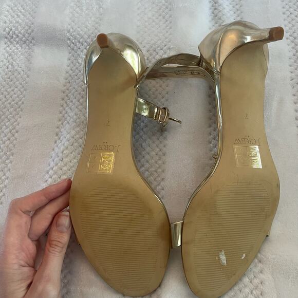 j. crew ankle strap gold kitten heel size 7 - Picture 2 of 5